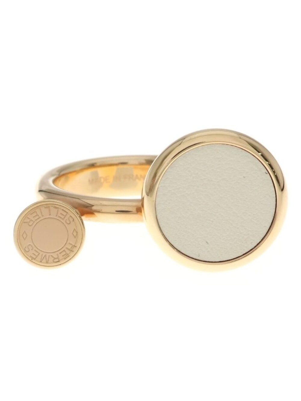 Hermes Col Horn Motif Ring Pink Gold